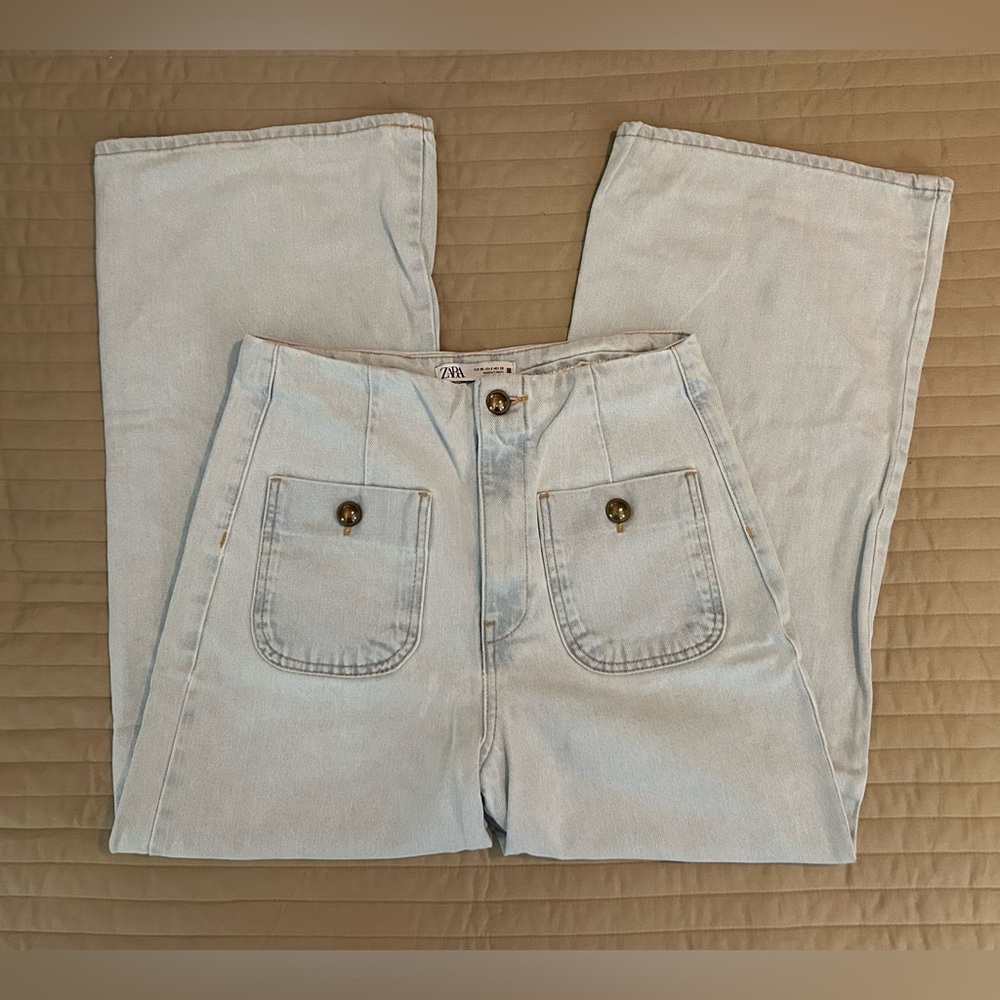 Zara Light Blue Women's Flared Jeans